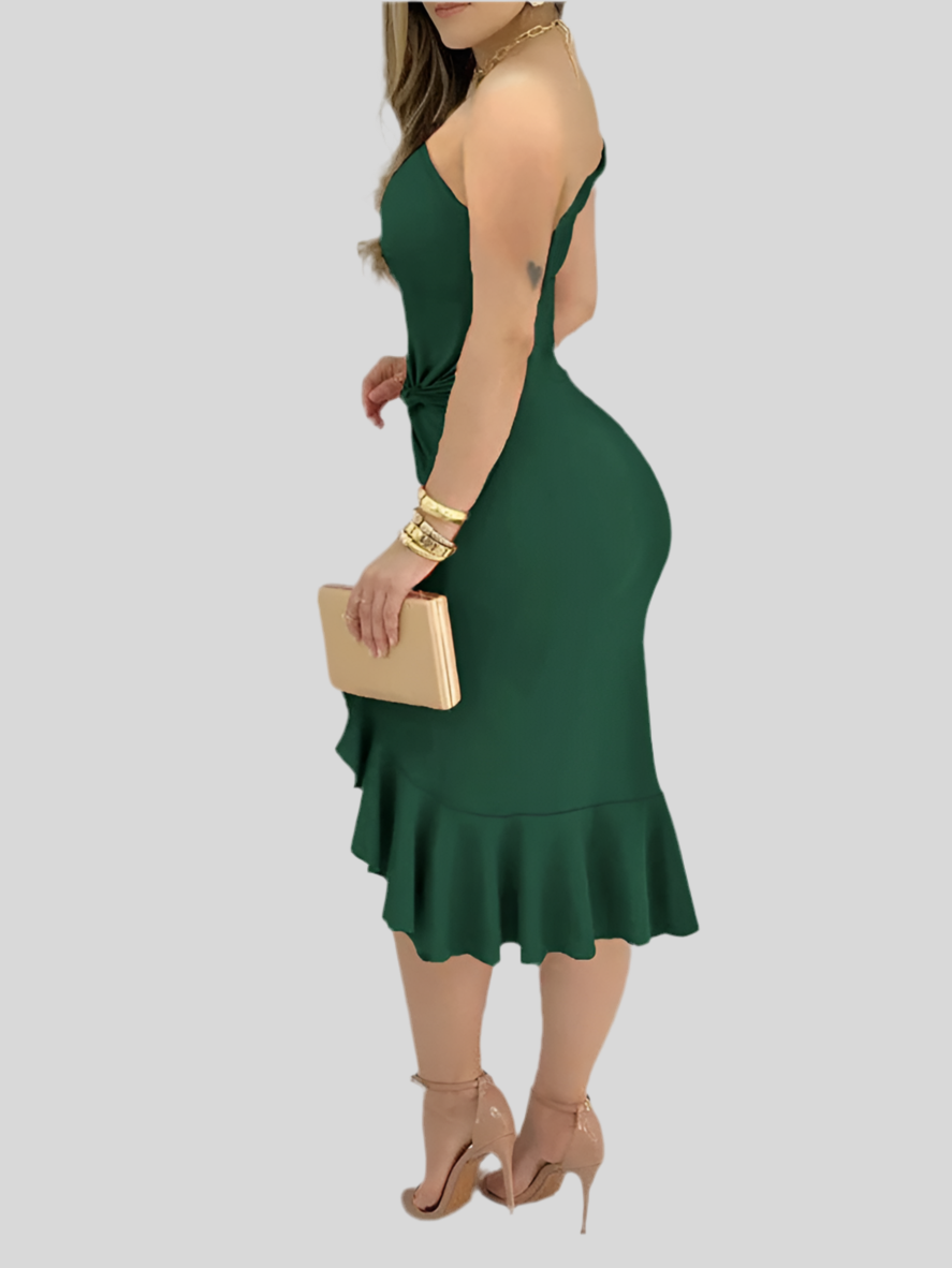 Ruffle Asymmetrical Dress