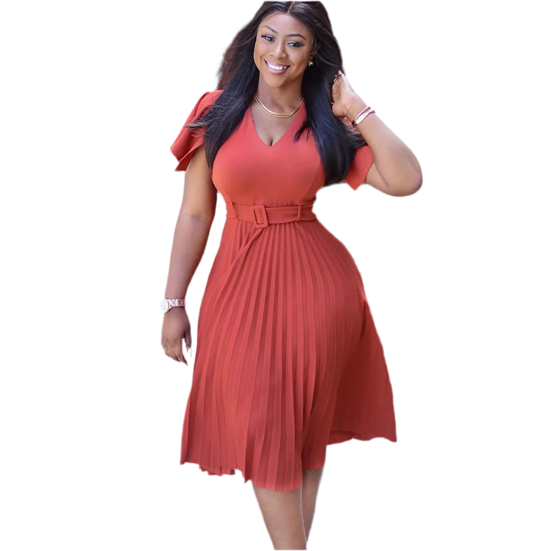 Flying Sleeve Pleated Dress