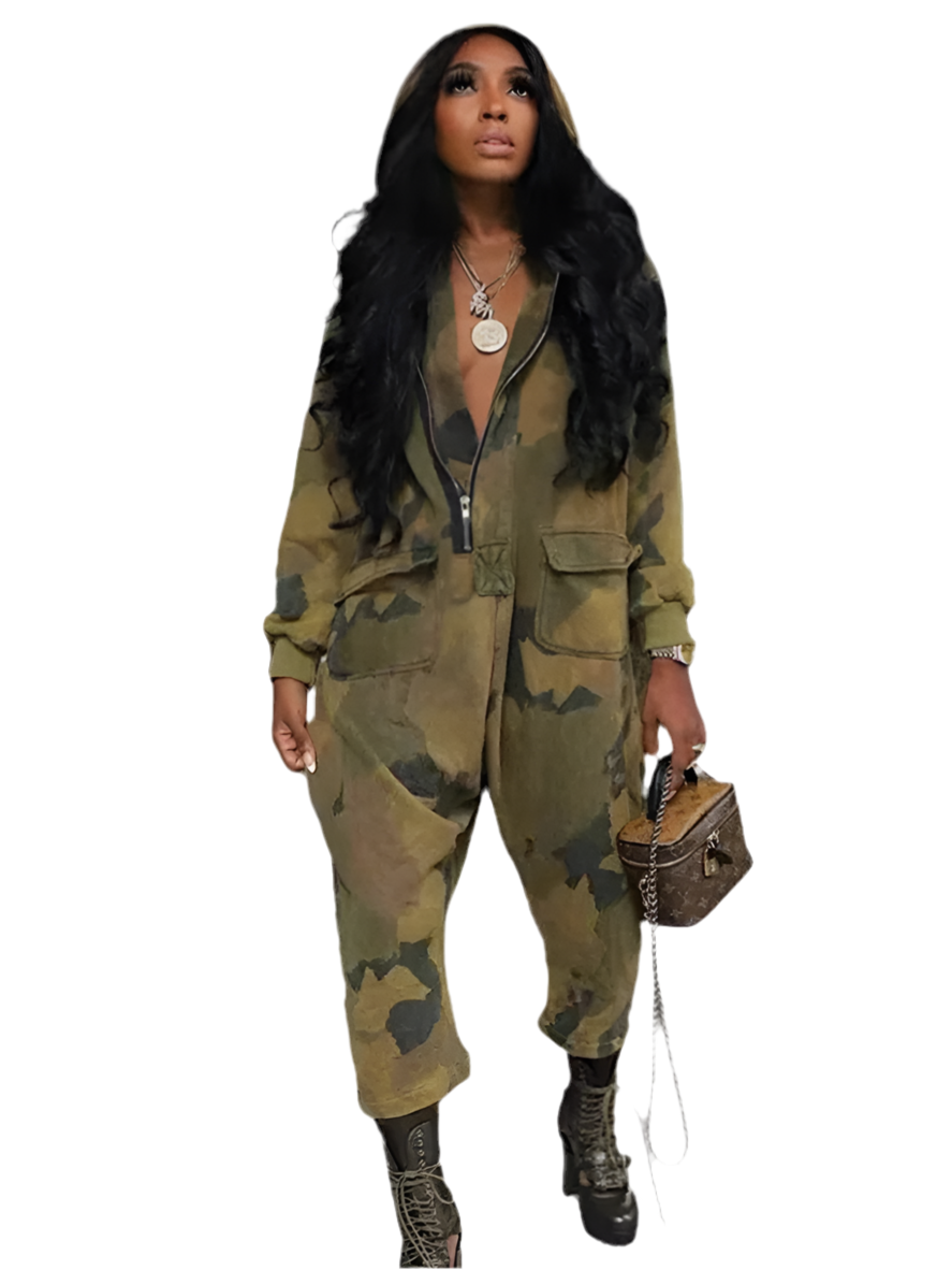 Camouflage Cargo Jumpsuit