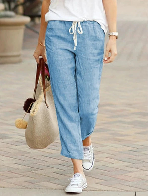 Ankle-Length Cotton Pants