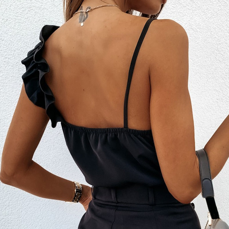 Backless Ruffle Blouse