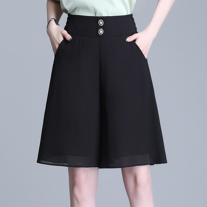 Chiffon Wide Leg Shorts