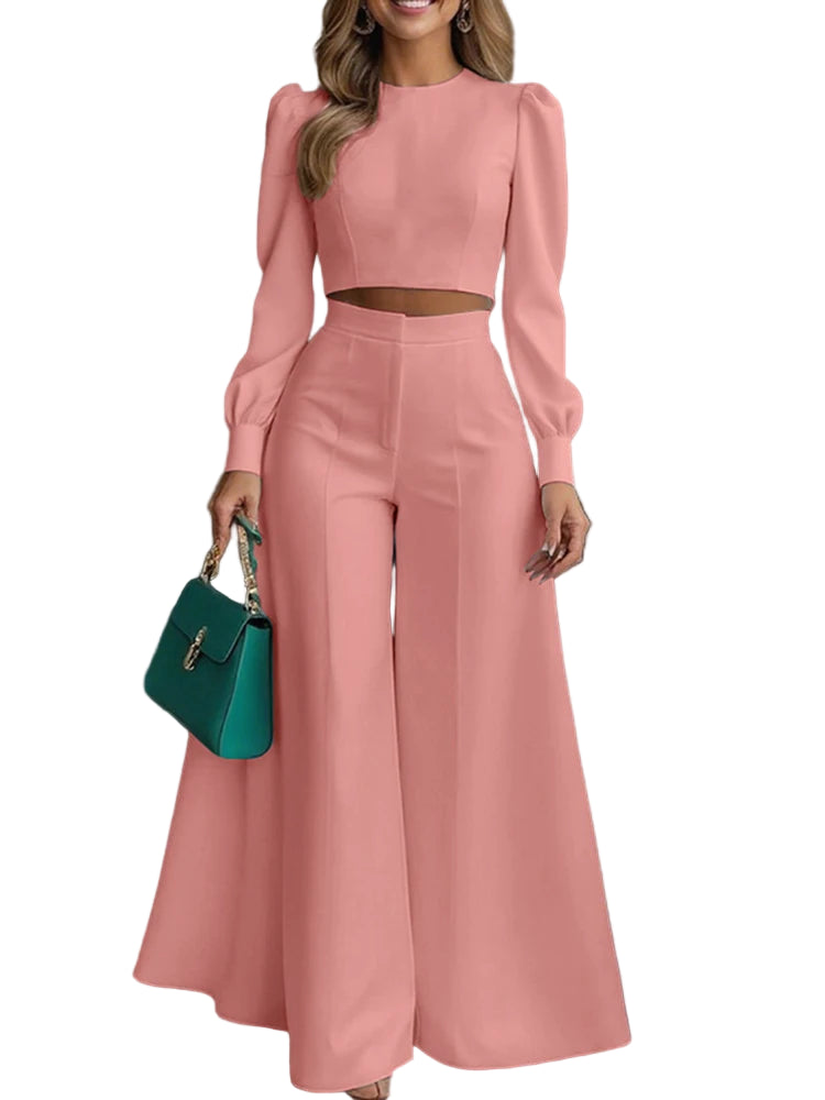 Cropped Top Wide Leg Set