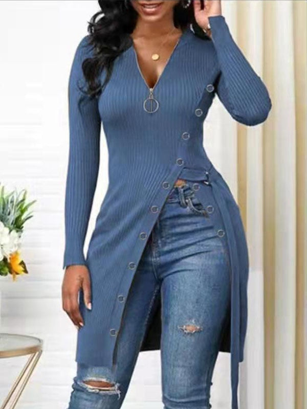 Long V-Neck Top