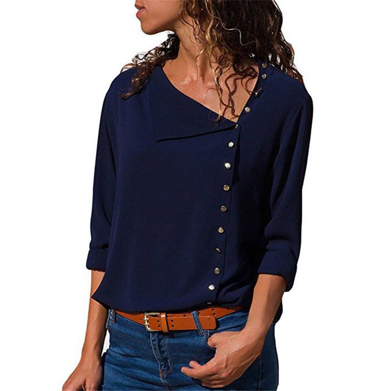 Skew Collar Blouse