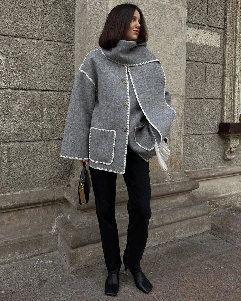 Scarf Collar Coat