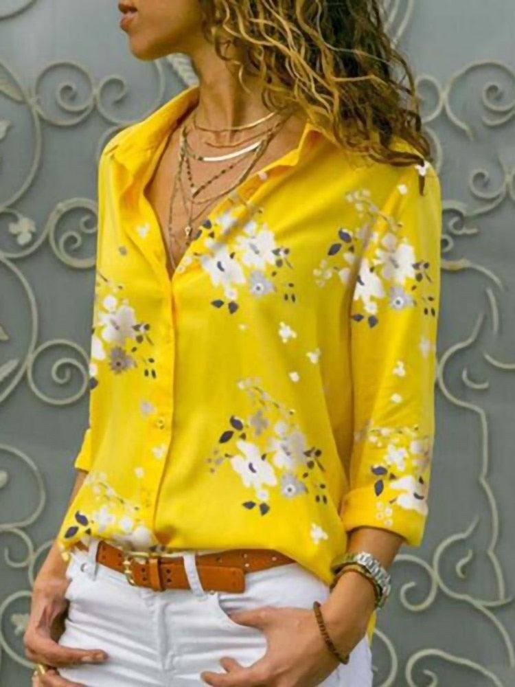 Turn-down Collar Blouse