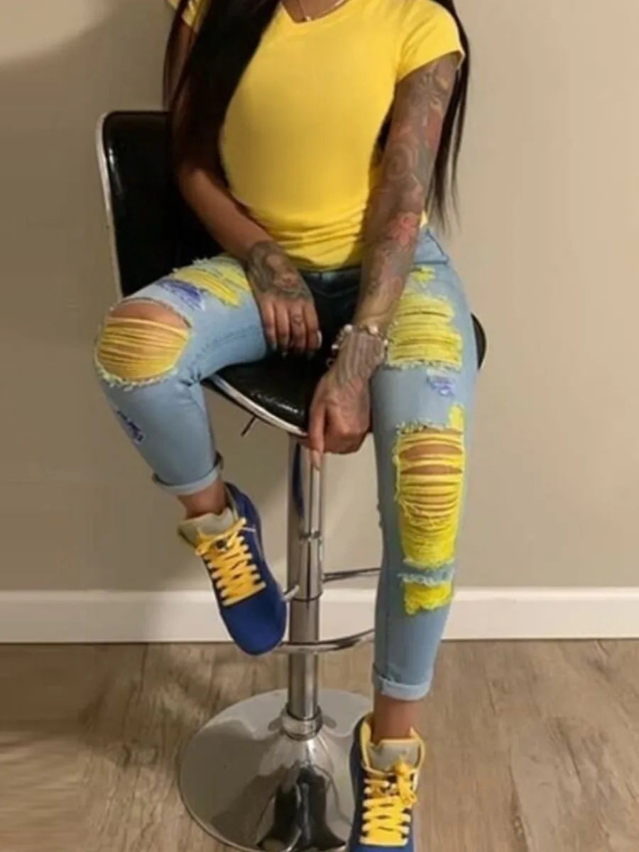 Ripped Skinny Denim Jeans