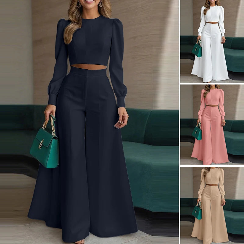 Cropped Top Wide Leg Set