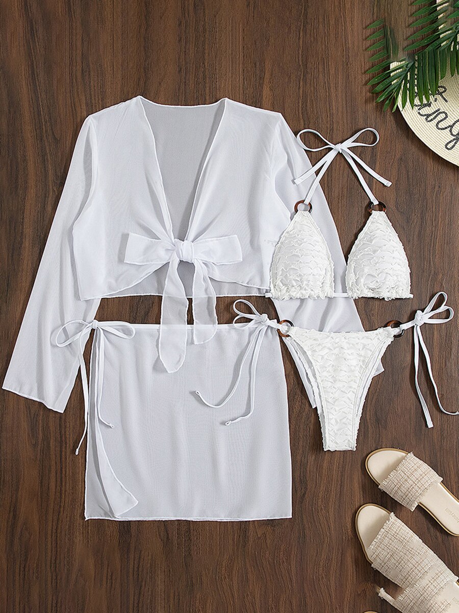 4 Piece Bikini and Cover Up