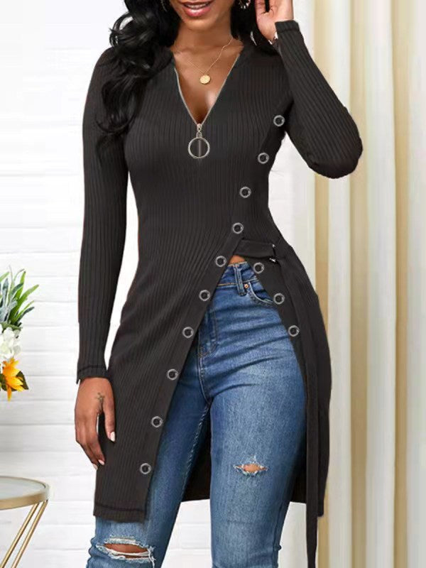 Long V-Neck Top