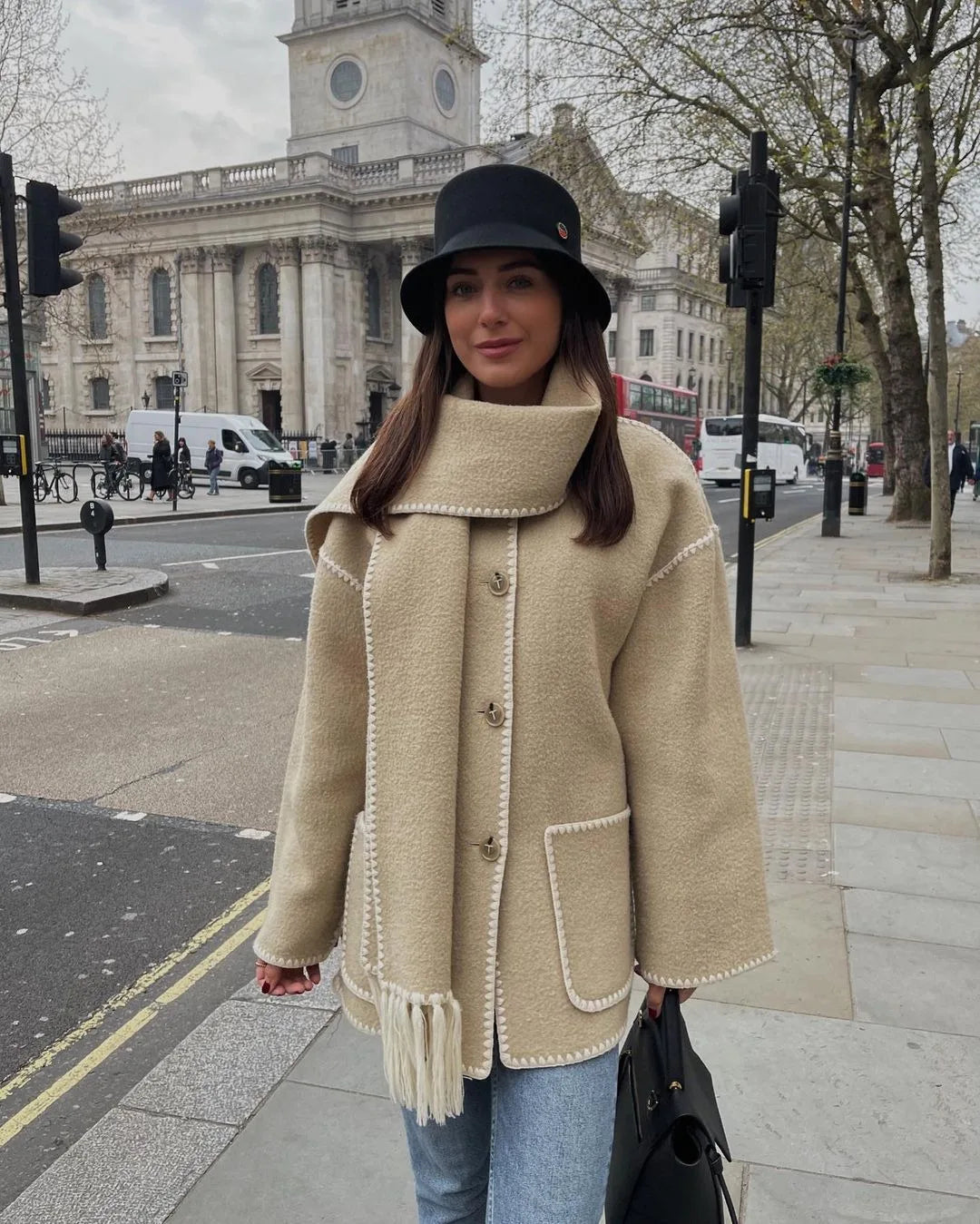 Scarf Collar Coat
