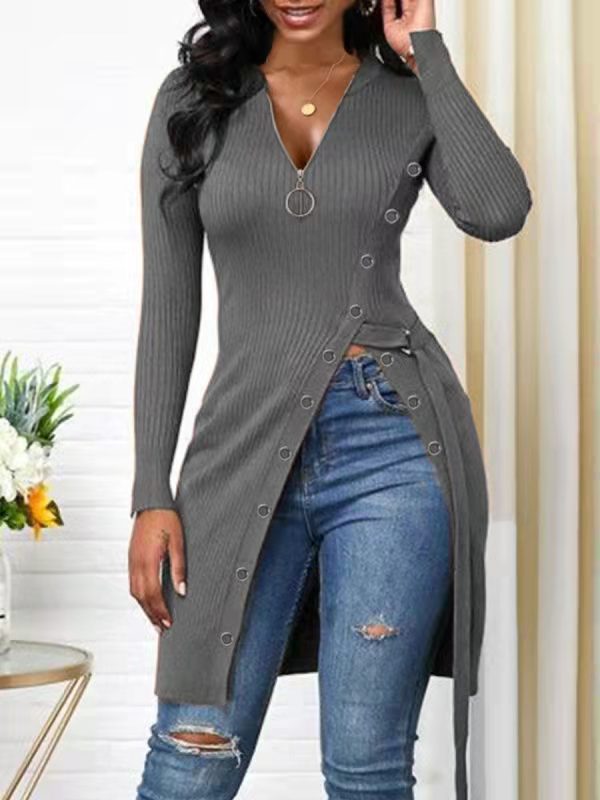 Long V-Neck Top