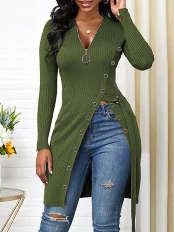 Long V-Neck Top