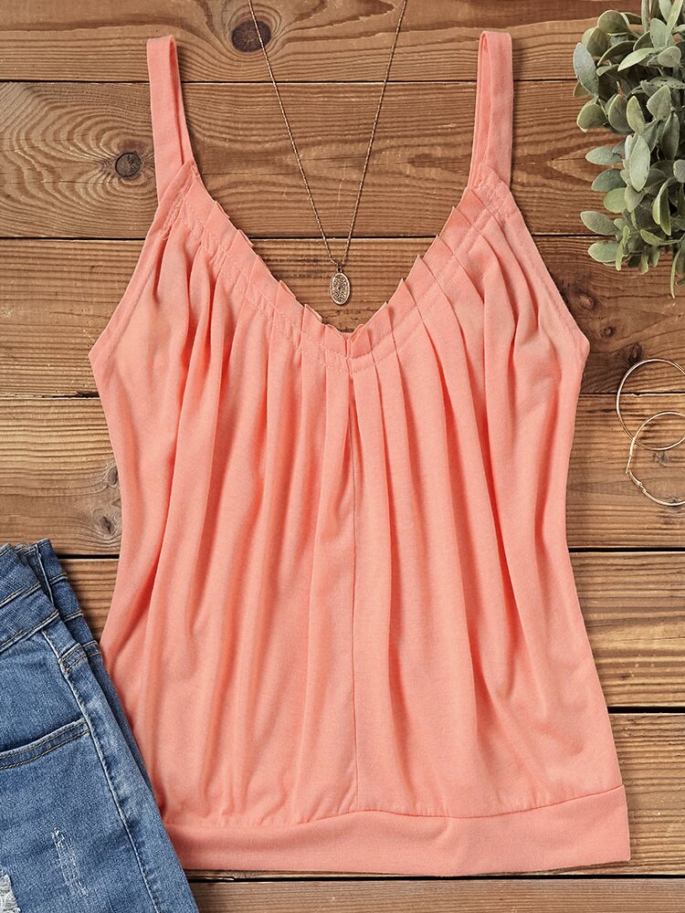 Ruffled V-Neck Camisole Tops