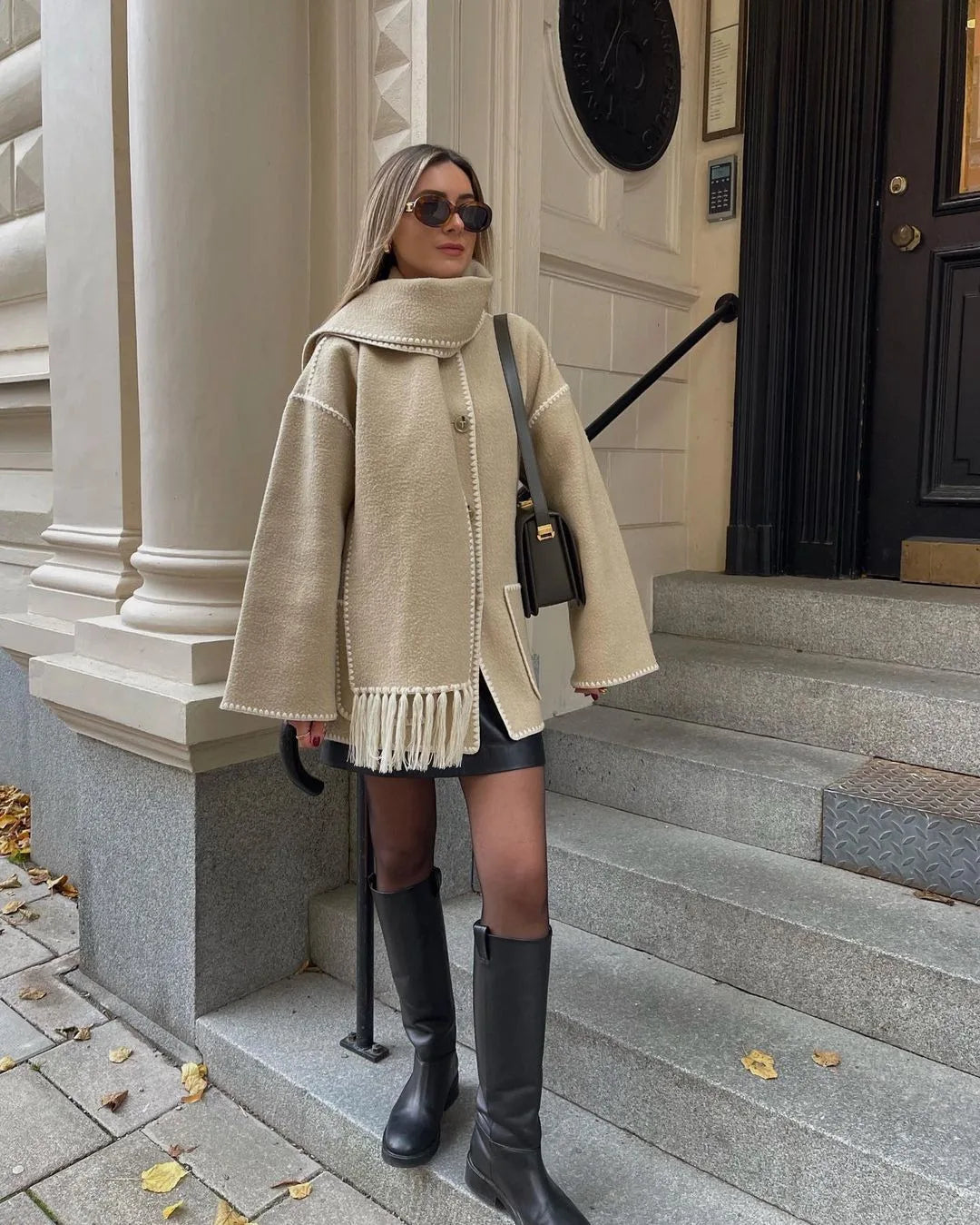 Scarf Collar Coat