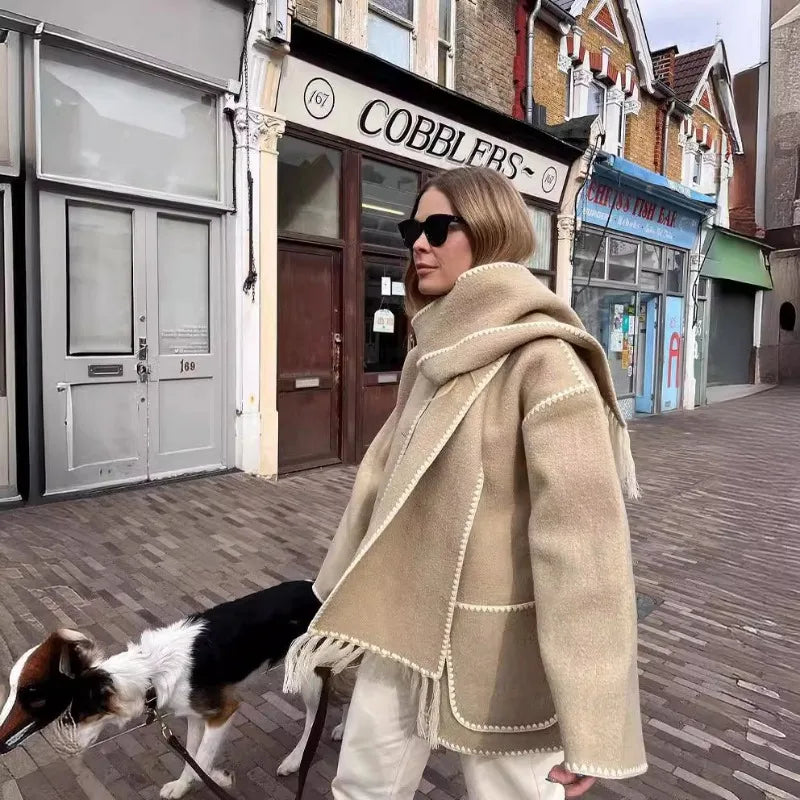 Scarf Collar Coat