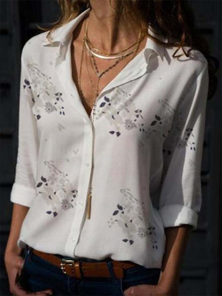Turn-down Collar Blouse
