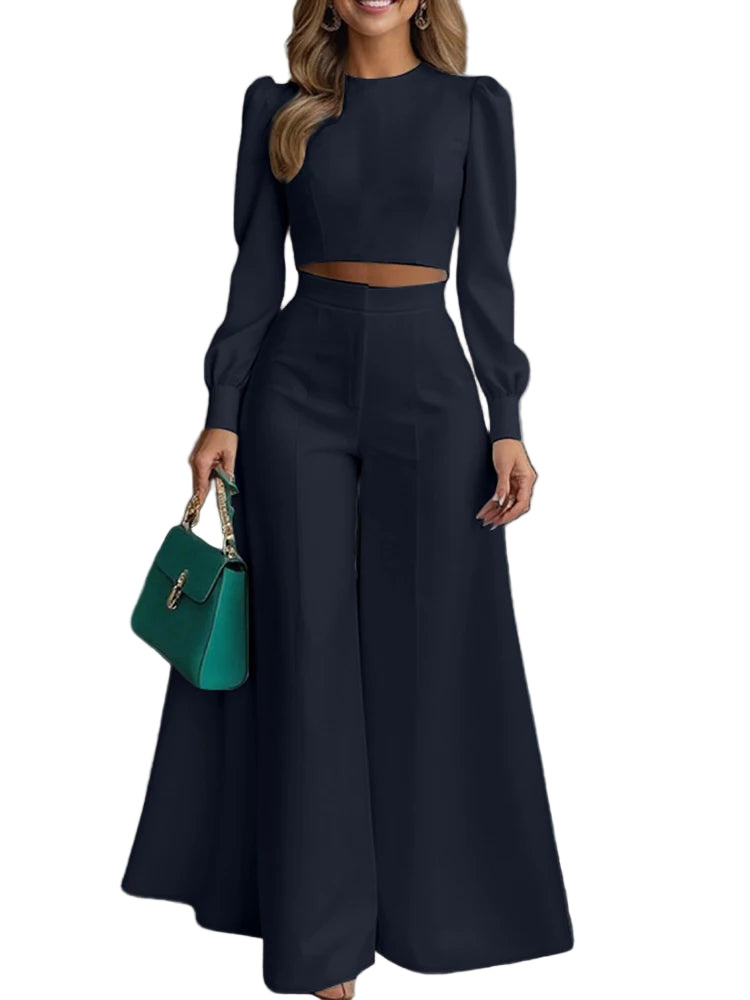 Cropped Top Wide Leg Set