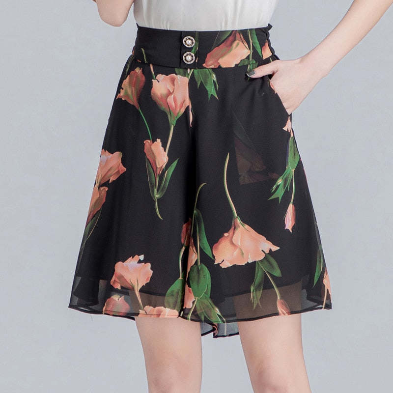 Chiffon Wide Leg Shorts