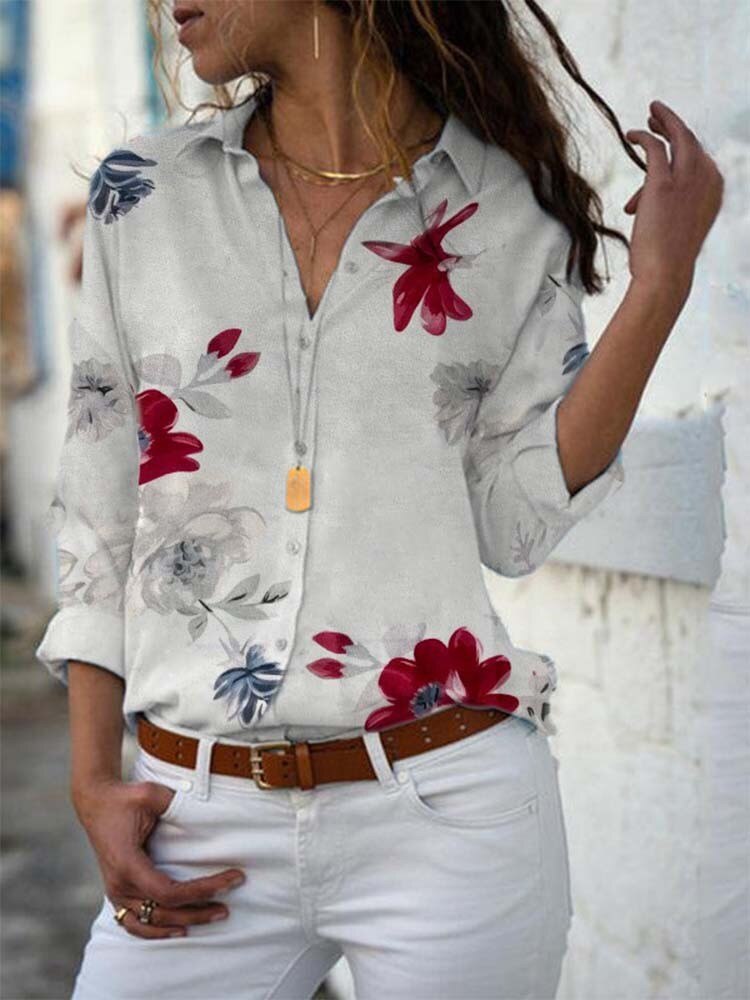 Turn-down Collar Blouse