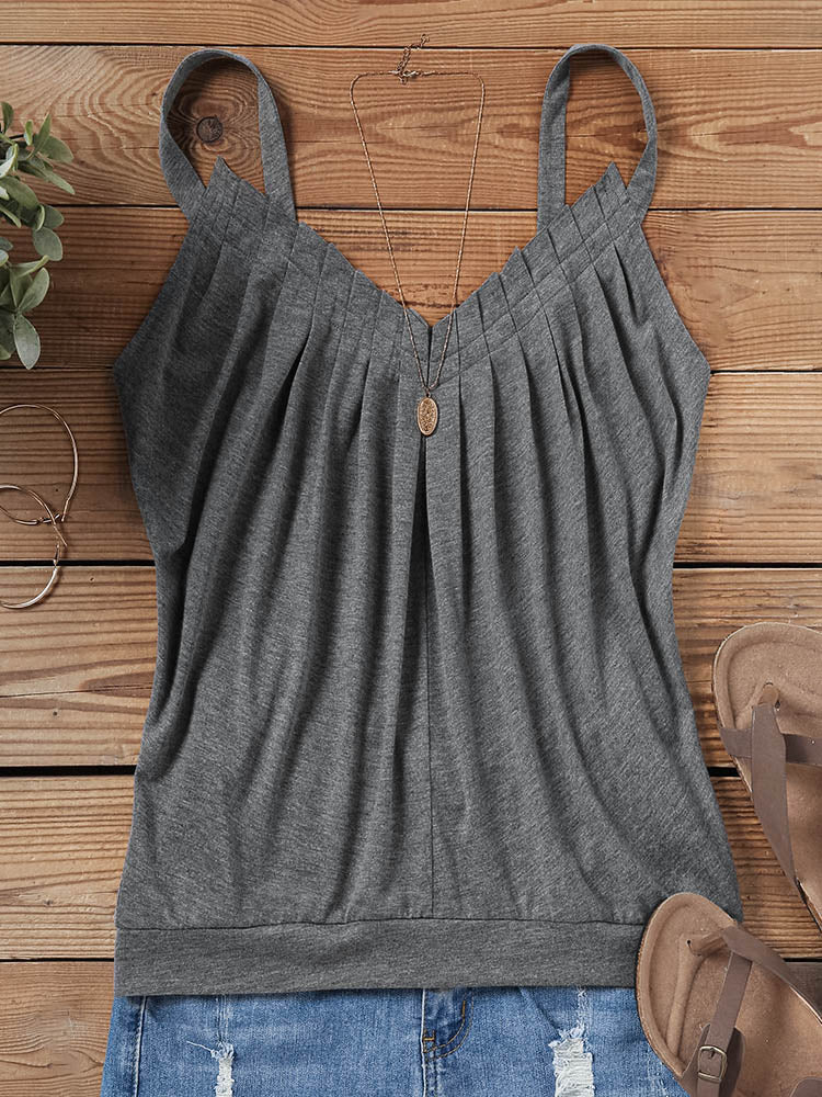 Ruffled V-Neck Camisole Tops