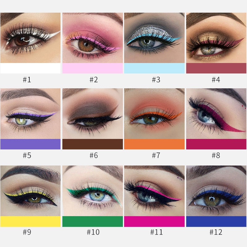 12 Colorful Liquid Eyeliners