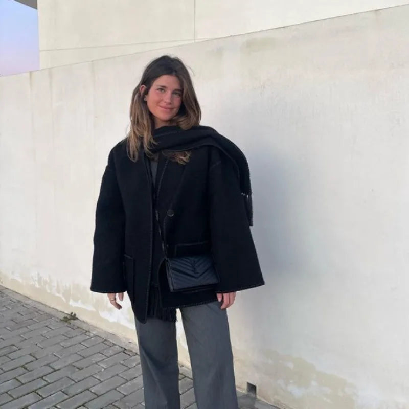 Scarf Collar Coat