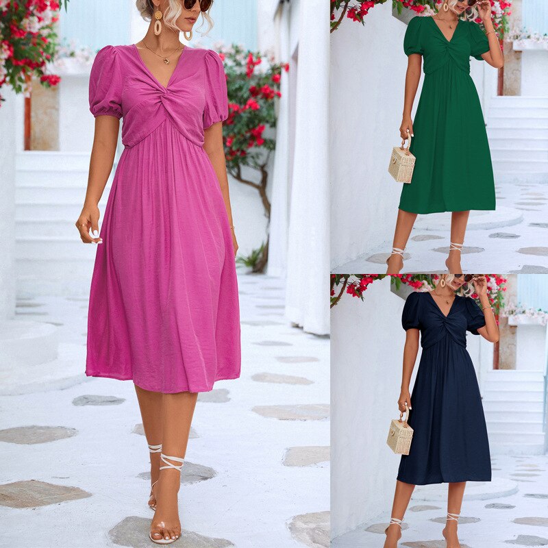Pleated Boho Dress