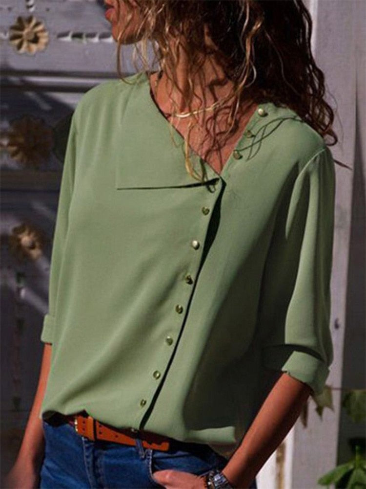 Skew Collar Blouse