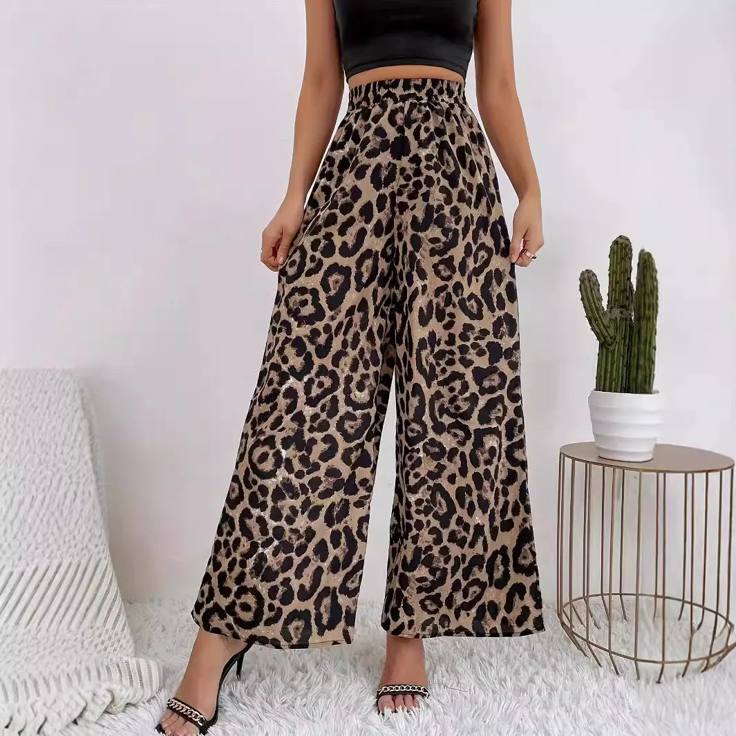 Wide Leg Leopard Pants