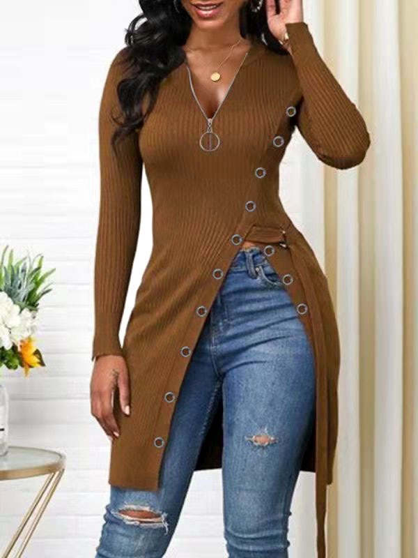 Long V-Neck Top