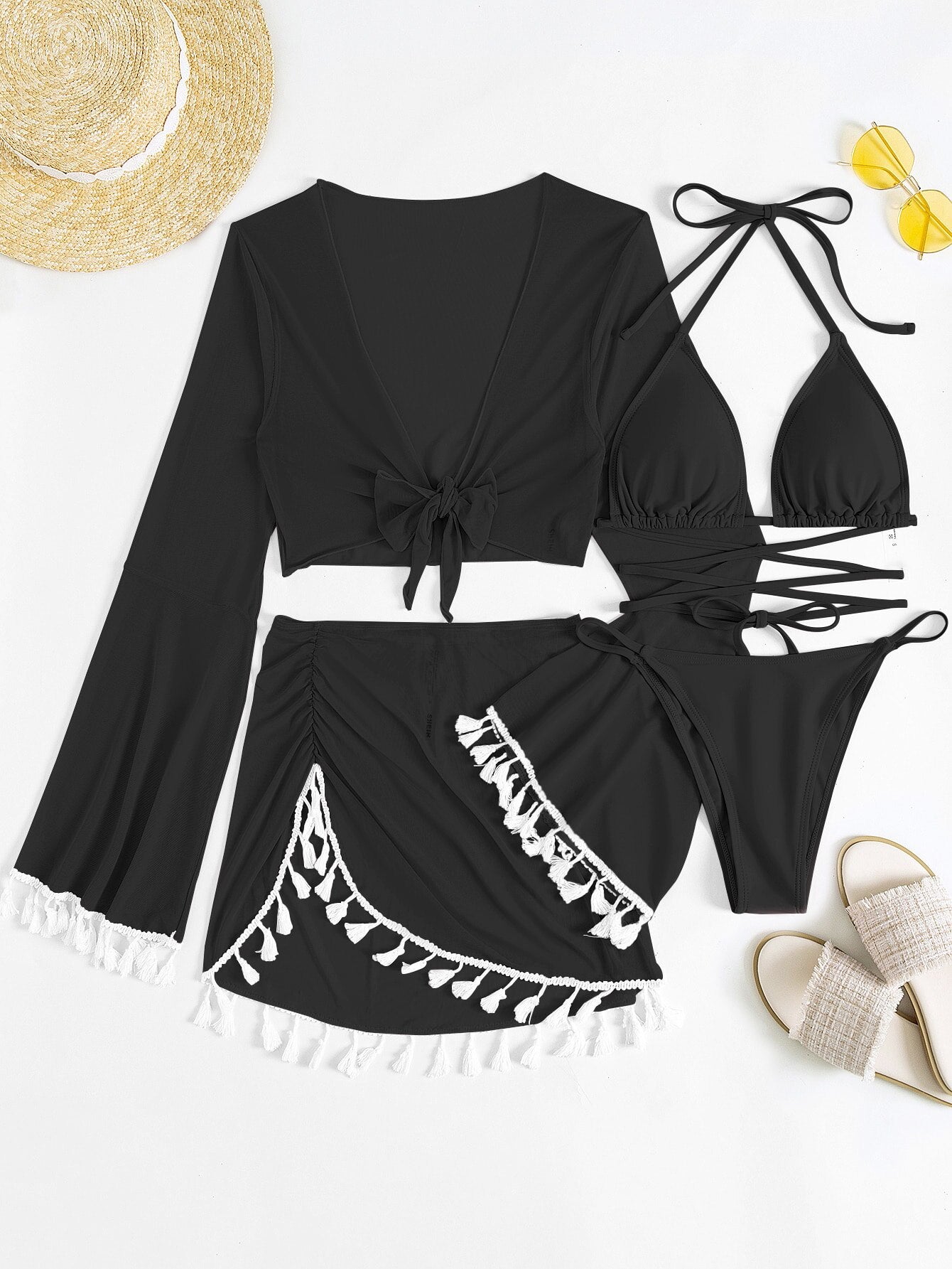 4 Piece Bikini and Cover Up