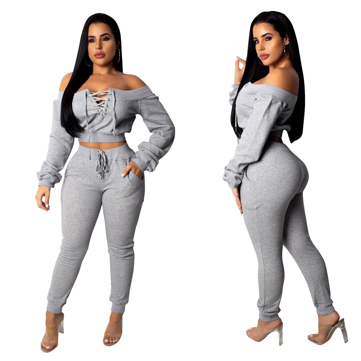Two Piece Off The Shoulder Crop