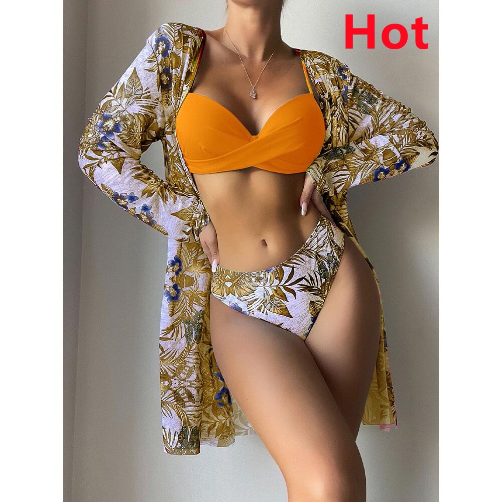 Three Piece Cover Up Bikini Set
