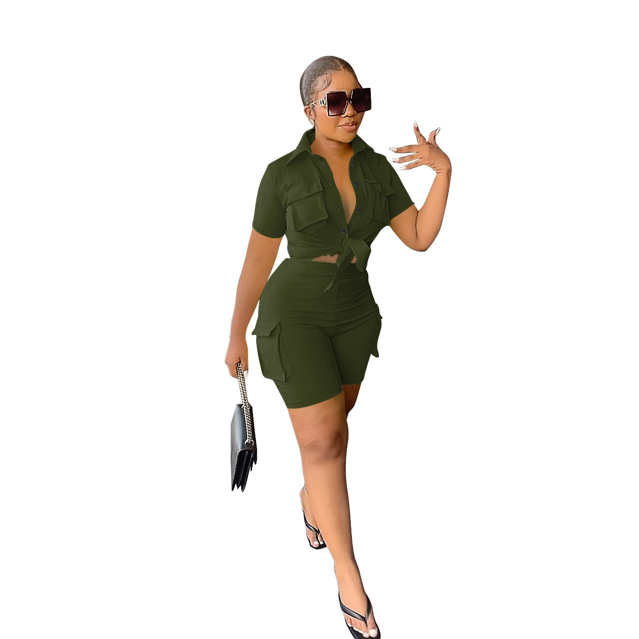 Cargo Fashion Two Piece Suit