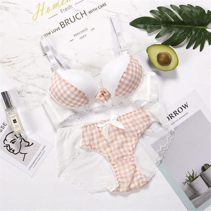Vintage Push Up Bra Set