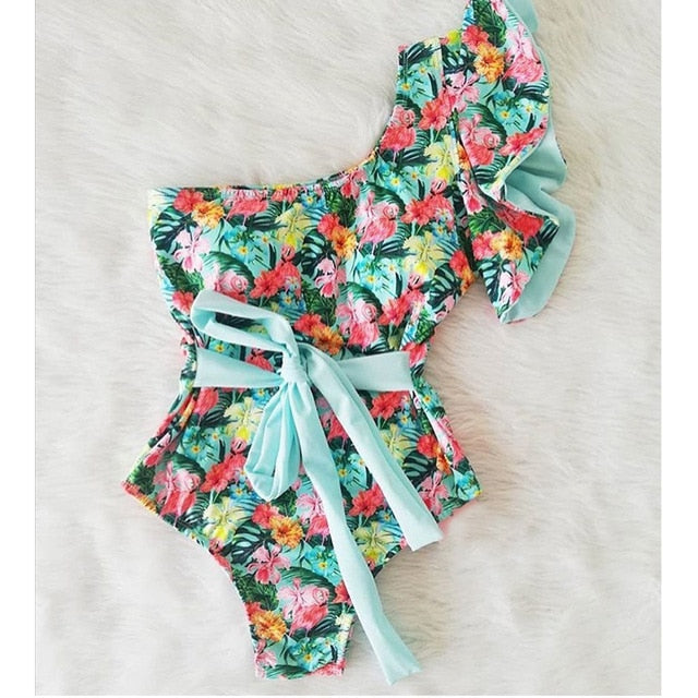 Off The Shoulder Ruffle Monkini