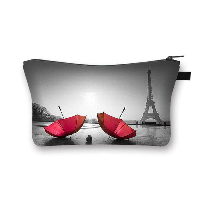 Canvas Red and Black Cosmetic Case