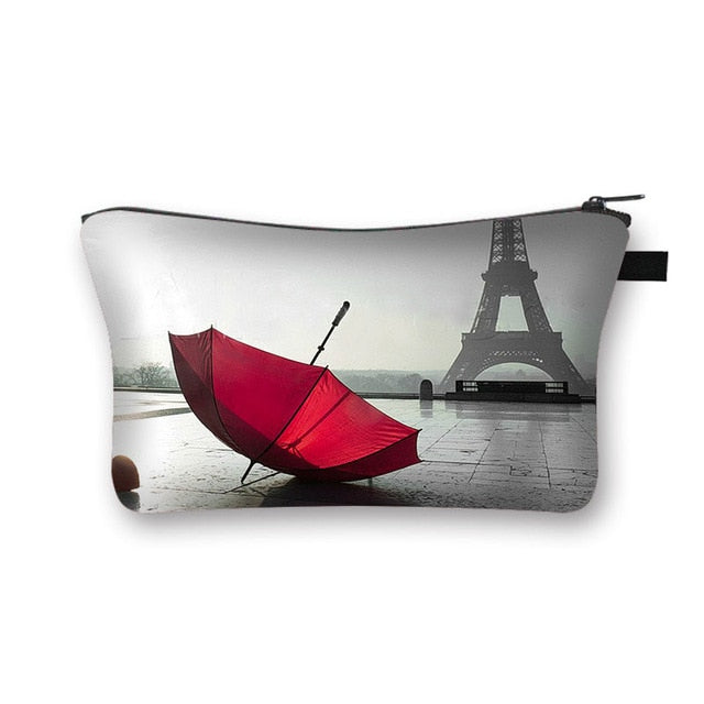 Canvas Red and Black Cosmetic Case