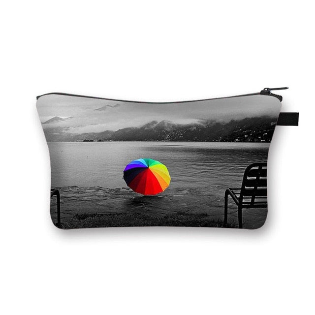 Canvas Red and Black Cosmetic Case