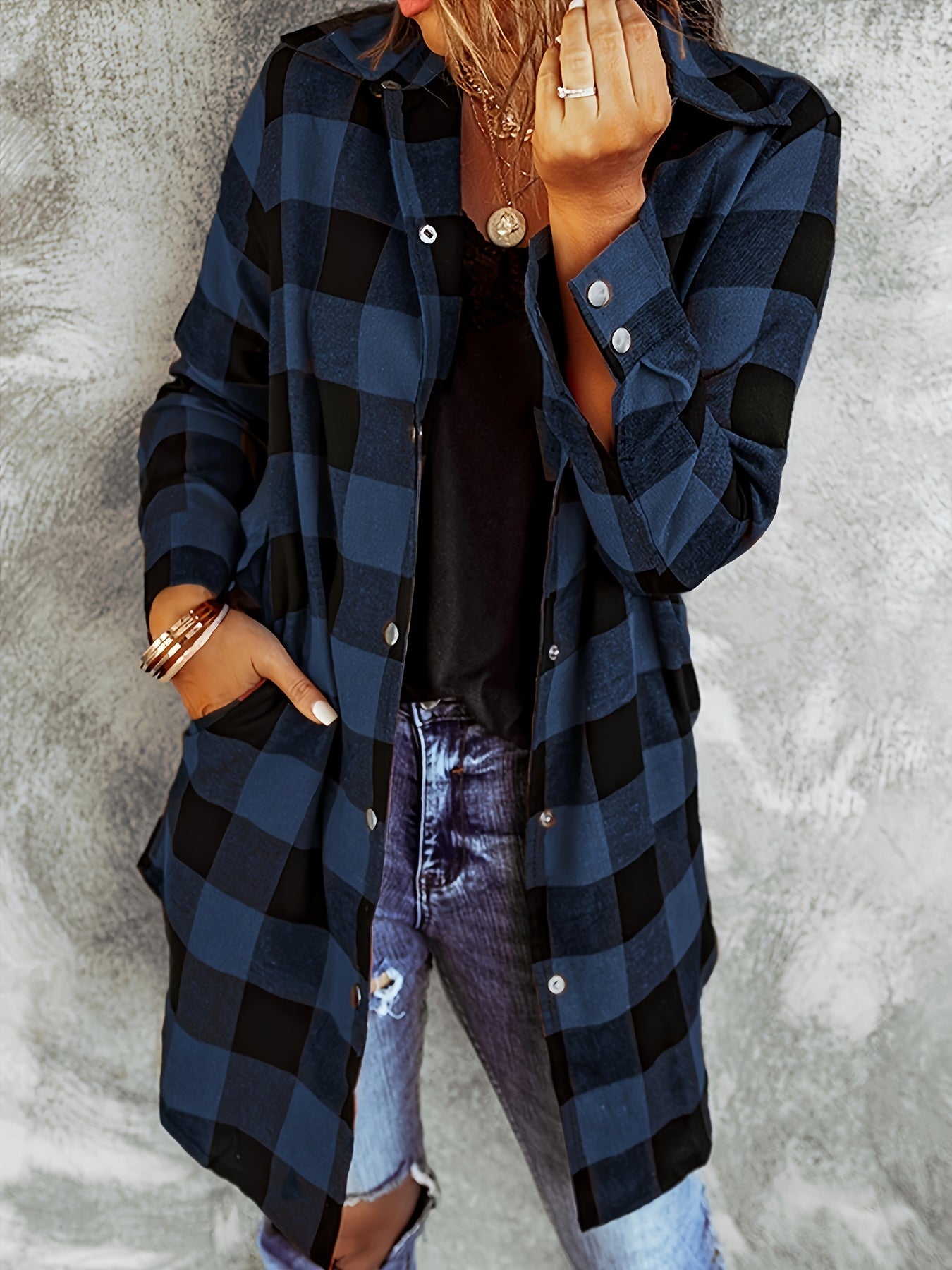 Plaid Button-Front Shirt