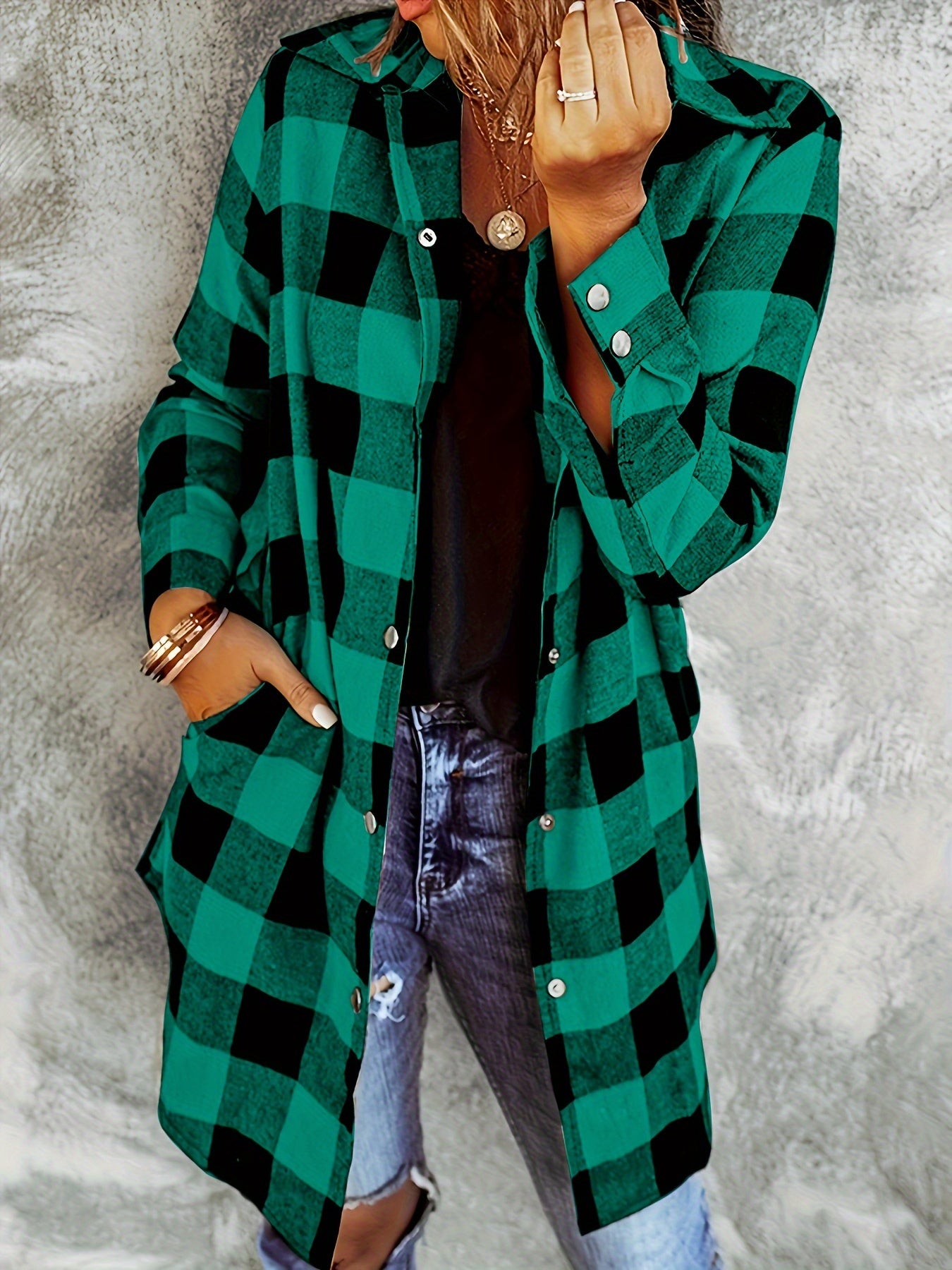 Plaid Button-Front Shirt