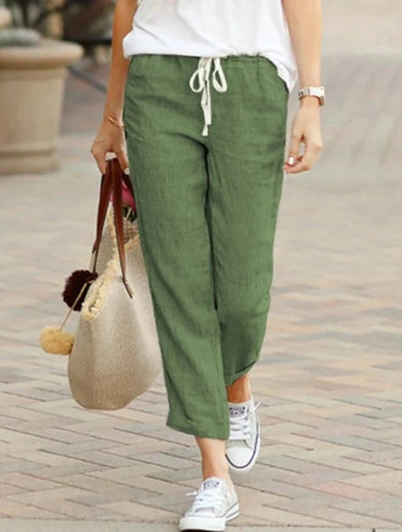 Ankle-Length Cotton Pants
