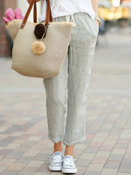 Ankle-Length Cotton Pants
