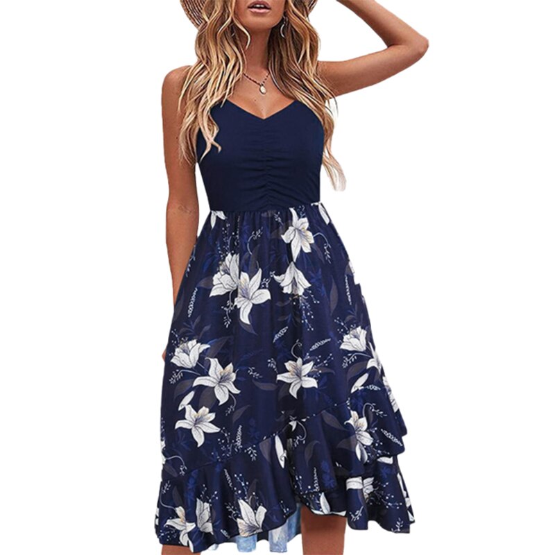 Floral Asymmetrical Sundress