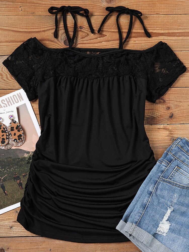Off Shoulder Tie Blouse