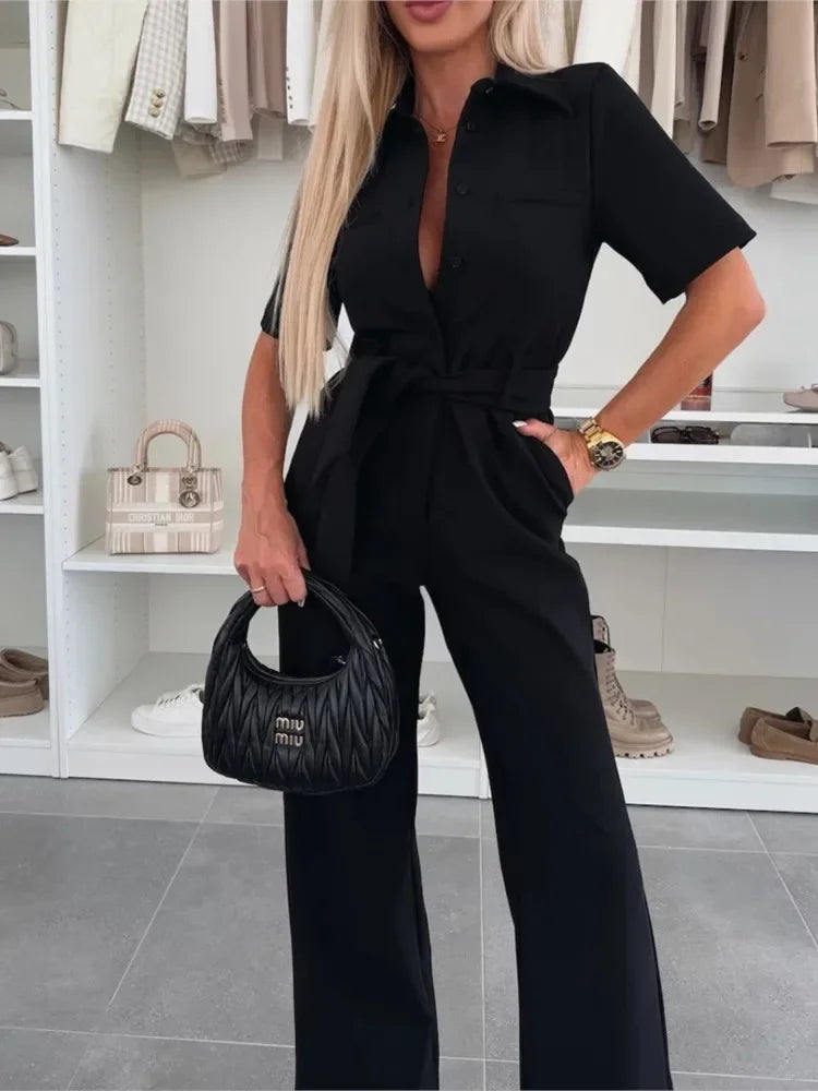 Fashion Short-sleeved Jumpsuit