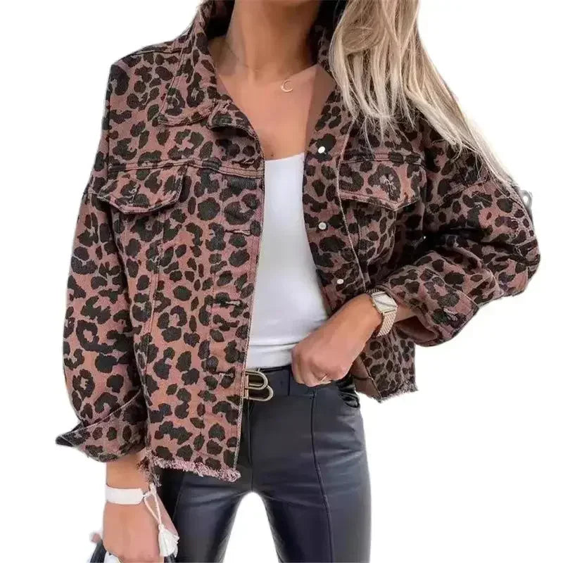 Leopard Denim Jacket