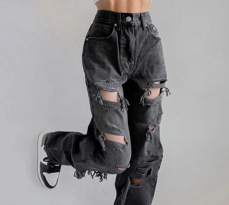 Straight Ripped Jeans